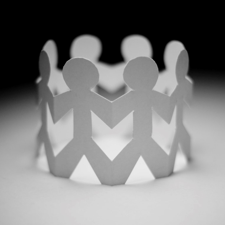 Cirkel van mensen vierkant