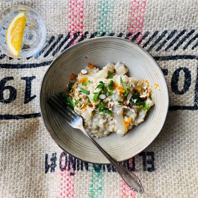 Schorseneren risotto vierkant