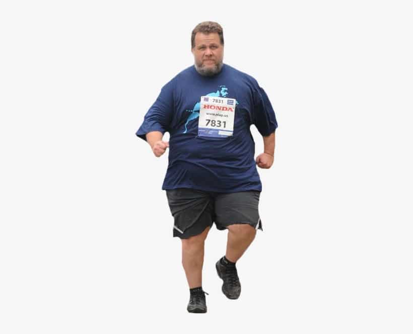 Fat man running