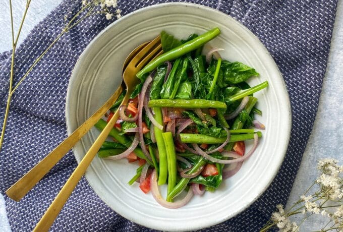 Sperziebonen met salade 3