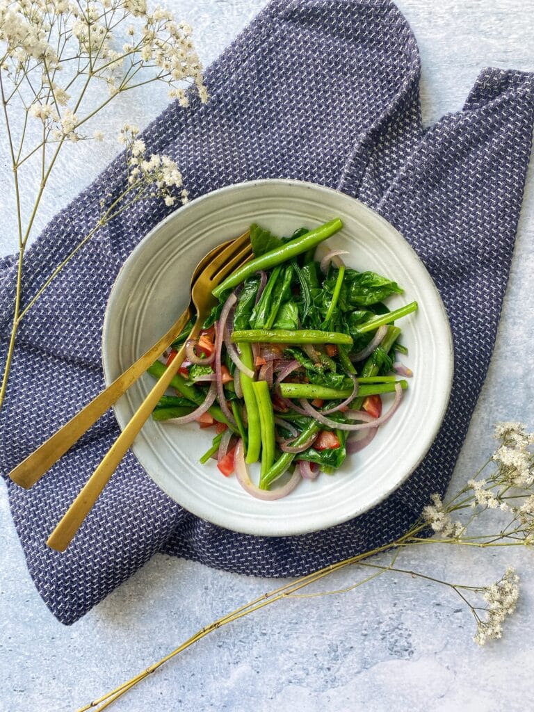 Sperziebonen met salade 3